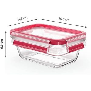 Emsa <b>Clip</b>&Close Rectangular Glass Thermal Bottle 100% BPA-Free Polypropylene Hygienic Food Storage Container Odor Flavor - Product Image 3