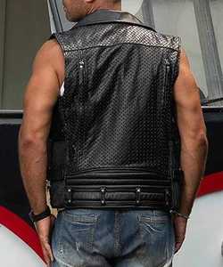 Blouson de moto unisexe en cuir noir coupe-vent à manches longues 2026 – Couleurs personnalisées, logo sur le devant, export en gros, pour adultes - Product Image 4