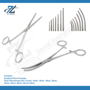 Fórceps de hemostato Rochester Pean, juego de instrumentos quirúrgicos dentales manuales de acero inoxidable de 22,0 cm, curvos rectos de Pakistán - Product Image 2