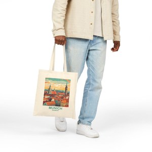 For Munich Germany Travel <b>Canvas</b> <b>Tote</b> Bag Vintage Style Memory Gift Present T2EU_GEMU1 - Product Image 6