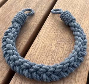 Sujetador de Cortinas de Algodón Gris Hecho a Mano, Cordón Trenzado, Decoración Rústica para Ventanas - Product Image 1