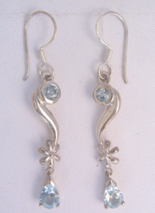 Pendientes de Plata de Ley 925 con Topacio Azul Cielo Natural para Mujer, Shah Gems, Accesorio de Moda - Product Image 1