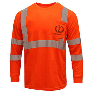 Vêtements de sécurité Chemises haute visibilité T-shirts réfléchissants en maille de polyester orange Chemise de construction avec service OEM - Product Image 1
