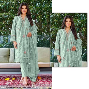 Direct Factory Pakistani suits with Embroidery Sequence Work With Moti & Hand Work for Wholesale <b>Supply</b> - Product Image 1