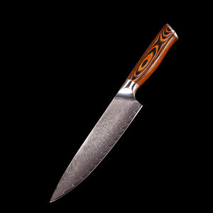 มีดเชฟครัวดามัสกัสด้ามจับไม้ชิงชันคาร์บอนสูงทำจากญี่ปุ่นบริการ OEM ผลิตตามสั่ง - Product Image 1