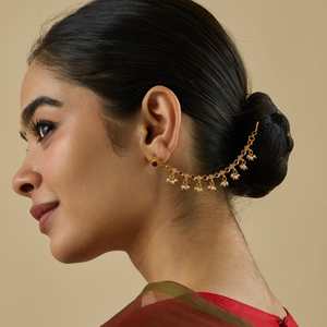 เครื่องประดับทองคำลายดอกไม้ รุ่นวัดโกลด์ 162891 สำหรับผู้หญิง เหมาะสำหรับพิธีทางศาสนา ของสะสมทางวัฒนธรรม - Product Image 2