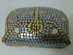 Hot Sale Metal <b>Stud</b> Vintage Clutch Purse for Women Luxury Wedding Evening <b>Bags</b> by Lowellcraft.com Made in Delhi - Product Image 2