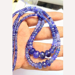2 Brins de Tanzanite Naturelle 4mm à 12mm Rondelle Facette Perles 231 cts lot Iroc Ventes 16-18 pouces Perles de pierres précieuses en vrac US $116 - Product Image 3