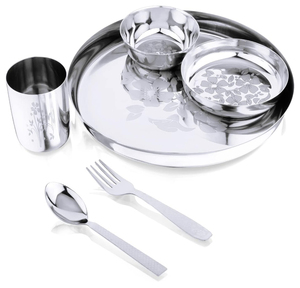 Service de Table de 36 Pièces en Acier Inoxydable à Motif Floral Disponible à un Prix Abordable - Product Image 3