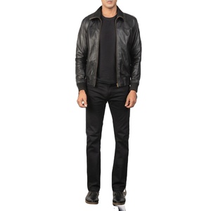 Men's Classic Genuine Cowhide <b>Leather</b> <b>Jacket</b> Winter Custom Logo High Street Style Breathable Zipper Closure for Custom Sizes Top - Product Image 1