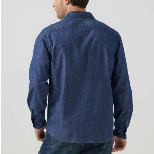 เสื้อยีนส์คอตตอนของผู้ชายสีฟ้า, เสื้อยีนส์คอปก - Product Image 6