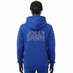 Sweat à capuche pour femme en tissu polaire GSM Premium Bleu royal Logo personnalisé en strass Vêtement d'hiver chaud et élégant Basiques pour femmes Sweats à capuche - Product Image 2