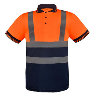 Polo à manches courtes avec logo personnalisé, 100% polyester, réfléchissant, t-shirt de sécurité haute visibilité, vêtements de sécurité, polos de travail - Product Image 4