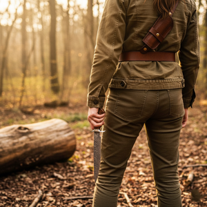 Cuchillo de caza de acero D2 hecho a mano personalizado con mango de madera, cuchillo Bowie de alto pulido con Funda de cuero. - Product Image 4