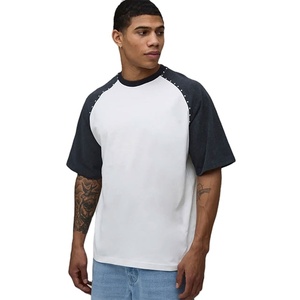 No MOQ High Quality Summer T-Shirts Men Reglan Sleeves Plus Size Loose Fit T-Shirt <b>Down</b> Shoulder 100% Knitted Fabric Blank - Product Image 1
