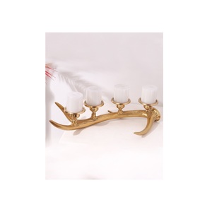 hot sale metal <b>candle</b> <b>Holders</b> aluminium stylish Party Wedding Decorations Candlesticks Gold Color Table Craft Candelabra - Product Image 1