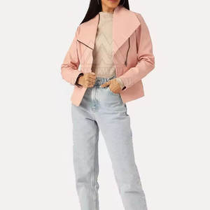 Chaqueta de cuero cálida de invierno transpirable para mujer, chaqueta de cuero informal para mujer a precio razonable - Product Image 4