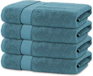 Juego de toallas de baño personalizables de 4 piezas de algodón absorbente suave para uso doméstico logotipo personalizado al por mayor para hoteles y gimnasios - Product Image 1