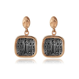 Boucles d'oreilles à clous de style ancien Néfertiti, style égyptien, vente en gros, fabrication artisanale turque, bijoux en argent sterling 925 - Product Image 6