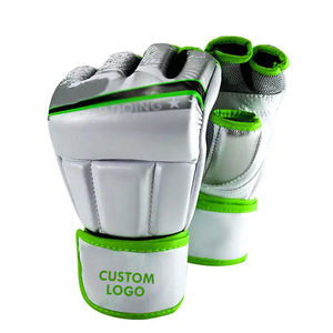 Green & Black Customizable MMA Gloves with Hook & Loop Closure Leather/Microfiber <b>Material</b> Lightweight & Durable for Adult Use - Product Image 1