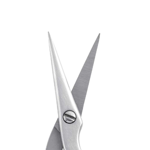 Tijera para cejas de acero inoxidable con etiqueta blanca, herramienta de belleza puntiaguda para manicura y modelado de cejas - Product Image 6