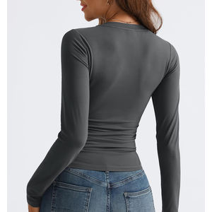 Ajusté manches longues femmes chemises pour chemise Double face coton respirant femmes Cool Anti-rides trois aiguilles solide - Product Image 6