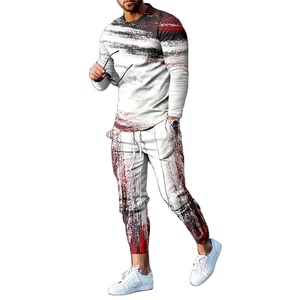 Conjunto Deportivo Otoño 2024, Camiseta de Manga Larga y Pantalones Deportivos, Ropa Urbana para Hombre, Sudadera Vintage, Conjunto de 2 Piezas de Ropa Holgada para Hombre - Product Image 1