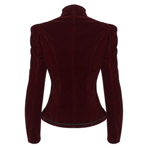 Nouvelle mode de vestes gothiques en velours lisse pour femmes vestes à manches longues automne hiver vêtements de rue noir rose vestes gothiques - Product Image 2
