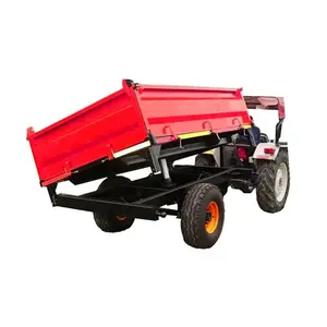 Remolque volquete de Tractor de granja usado, remolque volquete, remolque basculante hidráulico de Tractor de granja de 10 toneladas a la venta