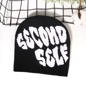 Nueva llegada 100% acrílico Jacquard patrón invierno Skully Beanie Sombrero estilo callejero Hip-Pop sin puños de punto auto segundo gorros - Product Image 2