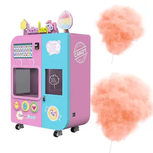 Automatic Manufacturer Pink Blue Diy full Cotton Candy Machine Vending Machine Making Cotton Candy