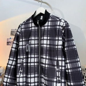 Chaqueta de lana para hombre, abrigo de empalme con cuello levantado holgado, estilo informal de otoño e invierno para hombres y mujeres, Chaqueta estilo motocicleta - Product Image 4