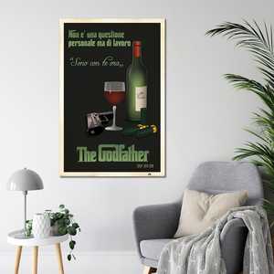 Affiche sur toile Der Pate 'I'm with You Now' avec motif de bouteille de vin pour décoration murale - Product Image 4