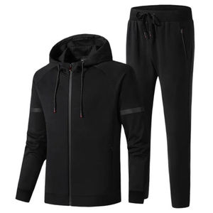 ชุดวอร์มสองชิ้นใส่สบายมีซิปสำหรับผู้ชายชุดวิ่งจ๊อกกิ้งสำหรับฤดูหนาว - Product Image 4