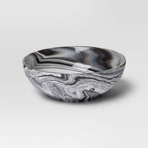 Bol de service en marbre blanc de qualité supérieure avec un design profond parfait pour servir de grands repas et des présentoirs de table décoratifs - Product Image 2