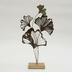 Statue en métal artisanale fantaisie avec placage rond en laiton nouveau meilleur ornement décor à la maison avec base noire - Product Image 6