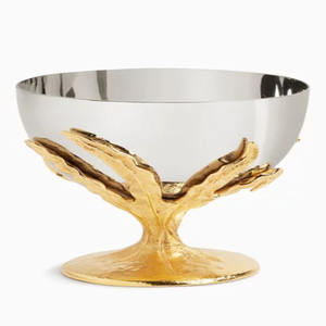 Plato Desechable para Postres y Helados, Ecológico, de Alta Calidad, con Base de Aluminio Dorado, Decorativo para Mesa de Frutas - Product Image 1