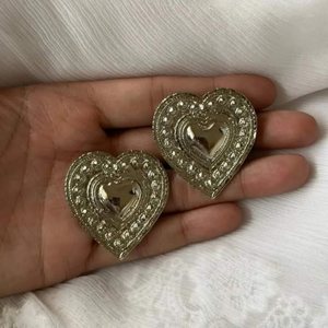 Handcrafted Women's Fashion Jewelry Set Tribal Kutch Necklaces Heart-Shaped Emerald Oxidized Silver Earrings <b>Bracelet</b> Party Eid - Product Image 2