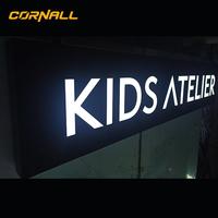 Enseigne publicitaire LED rétroéclairée 3D, lettres lumineuses personnalisées, design extérieur, acier inoxydable IP67, certifiée CE, pour commerces