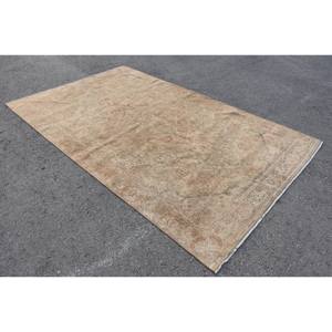 พรมขนสัตว์ตุรกีวินเทจ59x97ฟุตดีไซน์คลาสสิกงานเย็บปะทำด้วยมือสี่เหลี่ยมห้องโถงสำหรับห้องนั่งเล่นน้ำยาง - Product Image 2