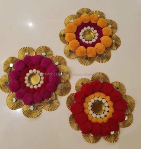 การตกแต่งแบบดั้งเดิมของอินเดีย, เสื่อตกแต่ง rangoli, ตกแต่งประตูหน้า, ตกแต่งวัด, ตกแต่ง Diwali ganpati, ดอกไม้ rangoli - Product Image 2