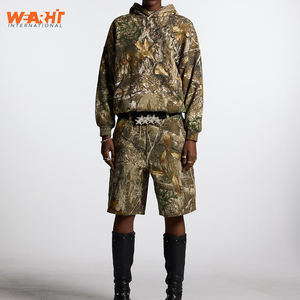 100% algodón personalizado camuflaje pulóver hombres al aire libre caza Sudadera con capucha 3D bordado lavado técnicas logotipo personalizado OEM Camo - Product Image 3