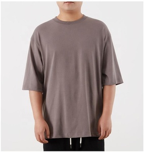 เสื้อยืดผู้ชายทรงโอเวอร์ไซส์ สีขาว ผ้าฝ้าย แขนสั้น คอกลม ดีไซน์เรียบง่าย ผ้าถักเนื้อแคนวาส สีพื้น ทรงปกติ ยี่ห้อ ROLEIN - Product Image 2