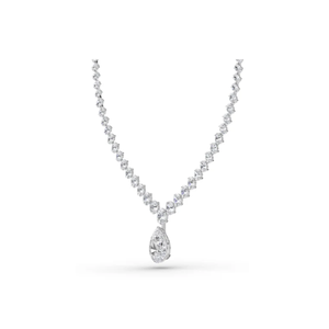 Ensemble de collier de diamants ovales et poires de luxe étincelants pour femmes, idéal pour les fiançailles et les looks de mariée. - Product Image 1