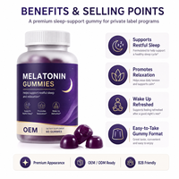 Gummies de mélatonine sans gluten pour un sommeil rapide et profond, avec GABA et Ashwagandha, soutien relaxant, fabrication professionnelle sur mesure