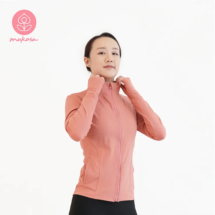 Slim-Fitting Stand Collar Short Coat Mukasa yoga wear set women