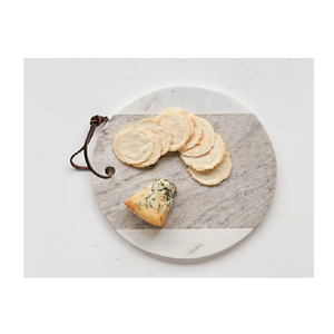 Planche à découper en marbre avec poignée, petite planche à découper, forme ronde et longue poignée - Product Image 5