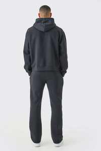 <b>Beige</b> Printed Fleece Jogger Sweatshirt Set <b>Men's</b> Solid Color Custom Logo Tracksuit Winter Wear 2 Piece Outfit Sweatsuit 100% - Product Image 6