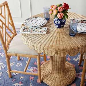 Mesa Auxiliar de Mimbre Natural Estilo Tradicional para Sala de Estar y Cocina, Mueble para el Hogar, Mesa Lateral para Comedor - Product Image 2