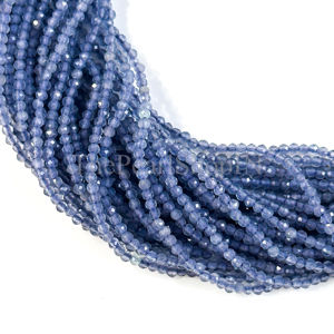 Cuentas redondas microfacetadas de tanzanita natural de 2 mm, grado AAA, para la fabricación de joyas, cuentas sueltas de tanzanita semipreciosa - Product Image 2